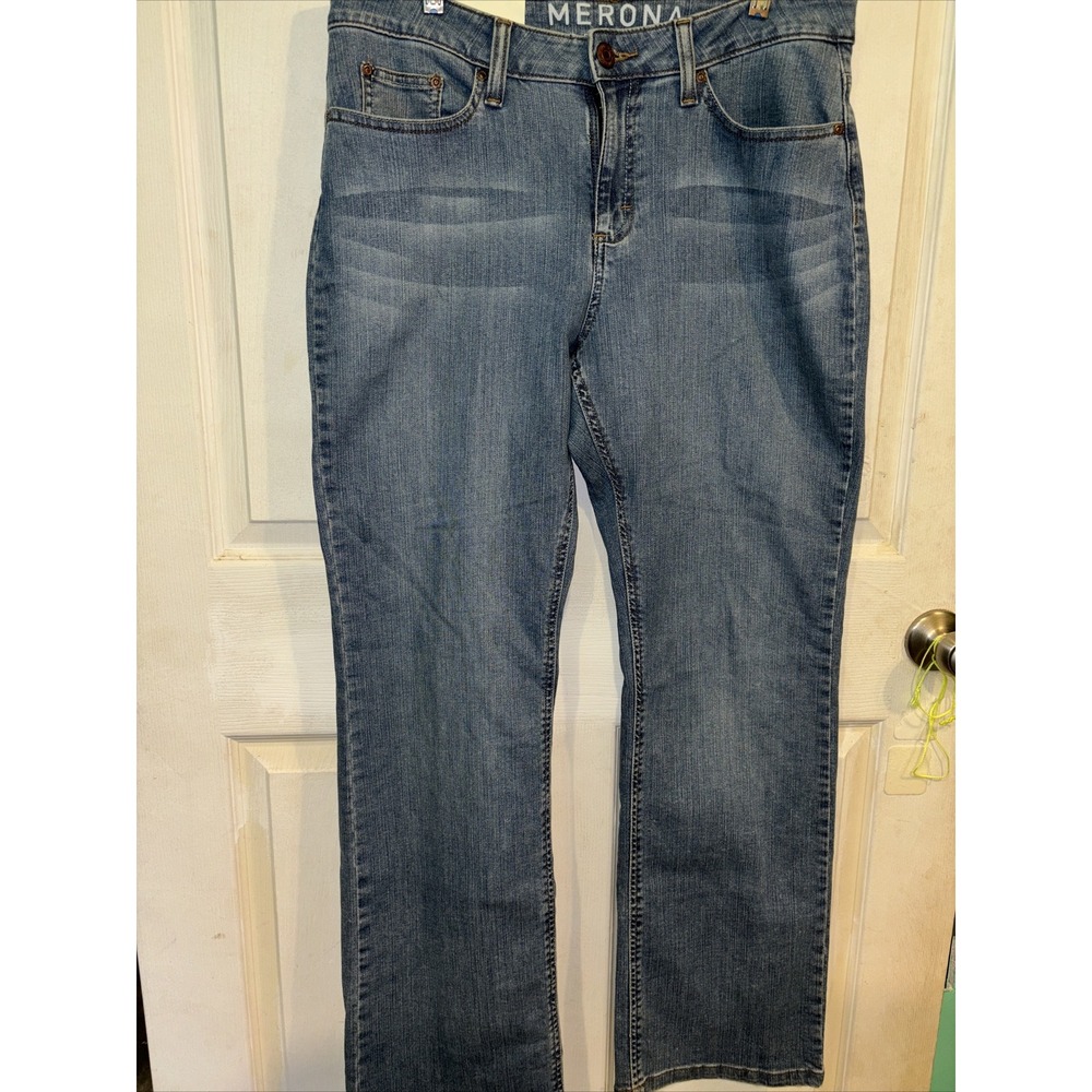Merona Jeans Womens Size 12 Regular Mid-Rise Boot Cut Relaxed Fit Stretch NWT